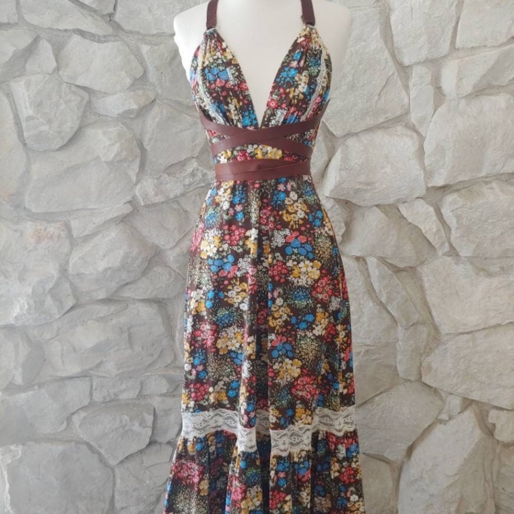 Floral Halter Maxi Dress
